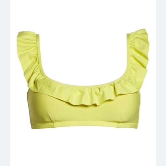 J.Crew Norstrom yellow lemon ruffle bikini top size XXS - Picture 3 of 3
